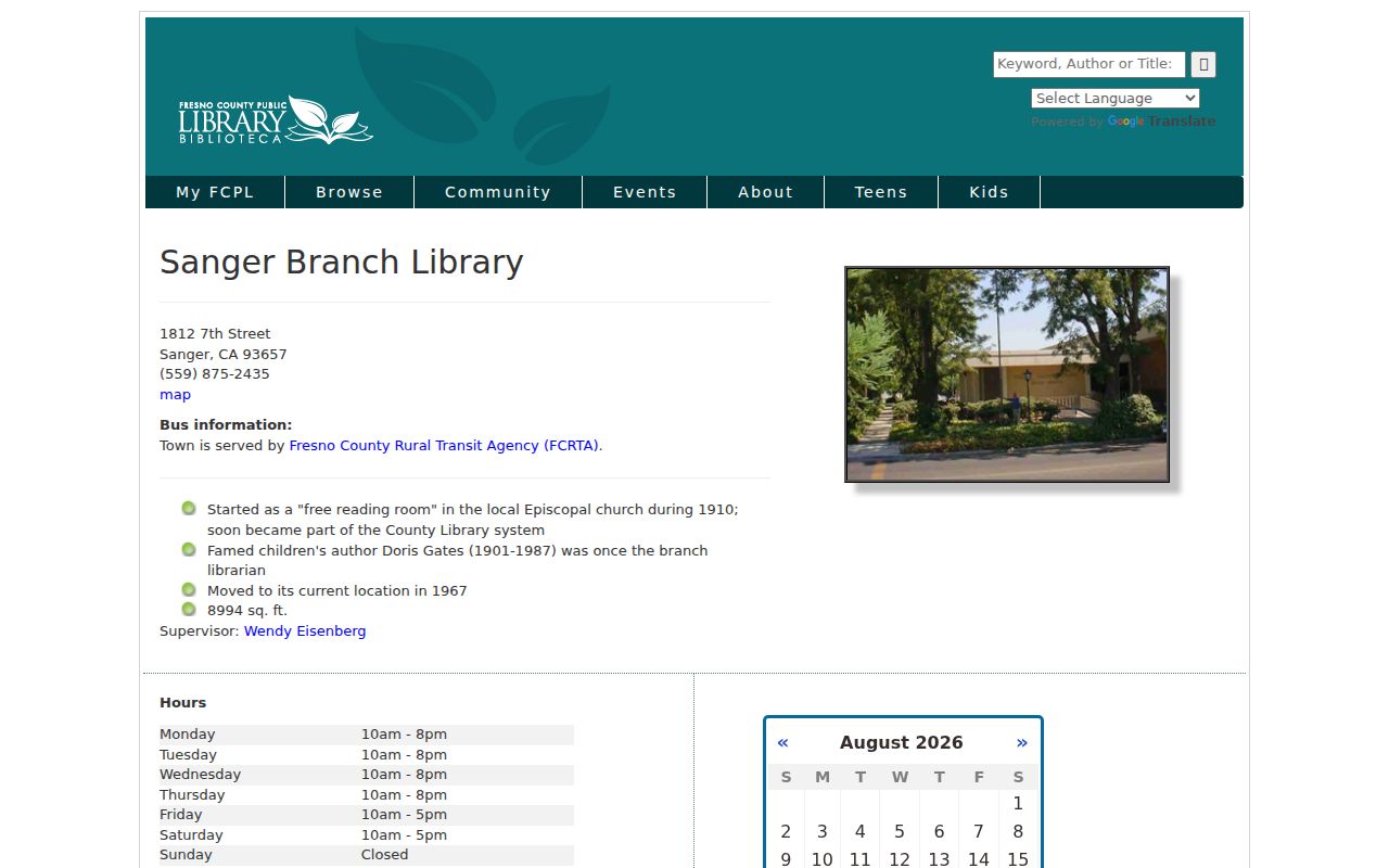 Sanger city directory research at the Sanger Branch Library