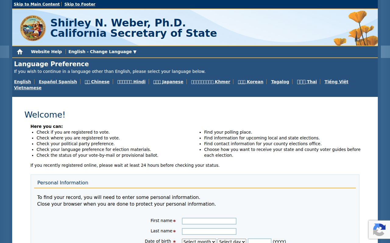 Sanger residents directory and California voter status lookup