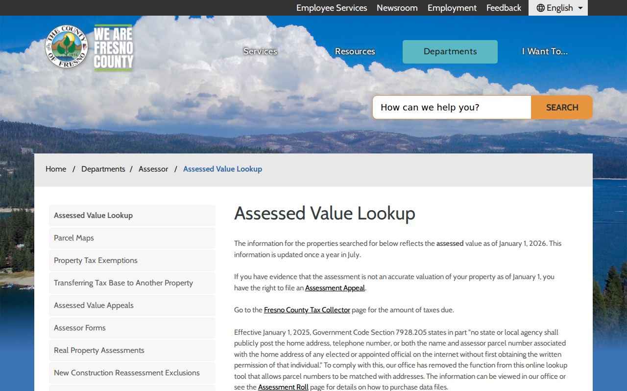 Sanger residents directory and Fresno Assessor value lookup